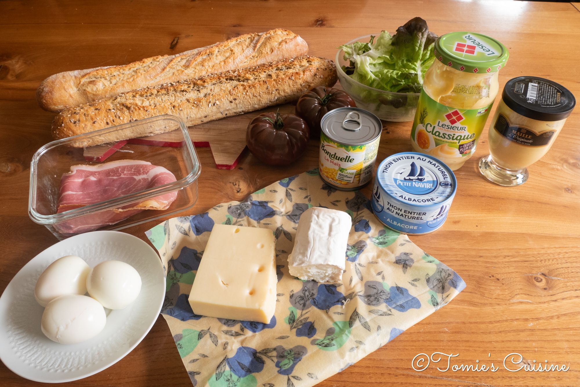 All the ingredients used today to prepare the sandwiches