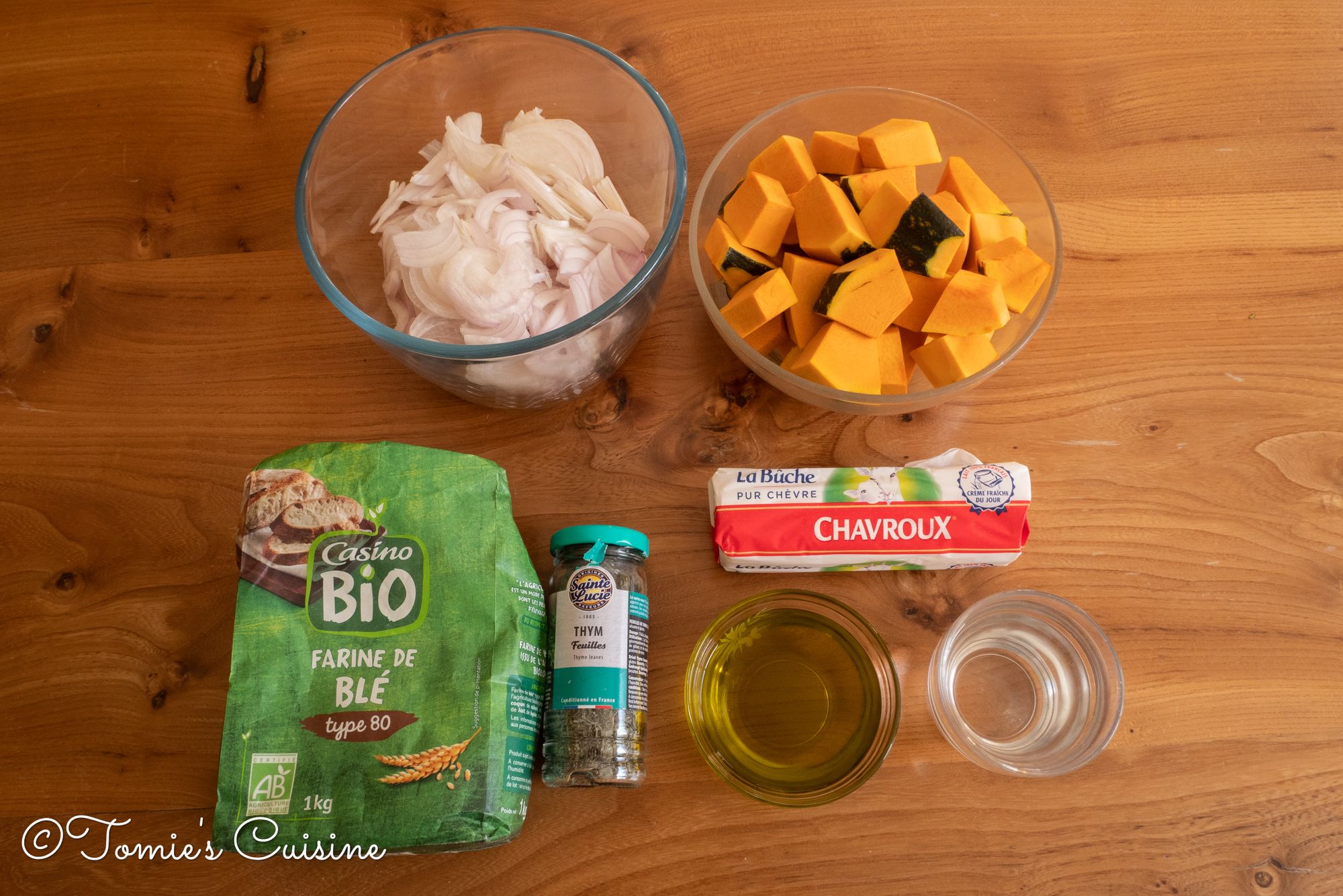 Our pumpkin tart ingredients