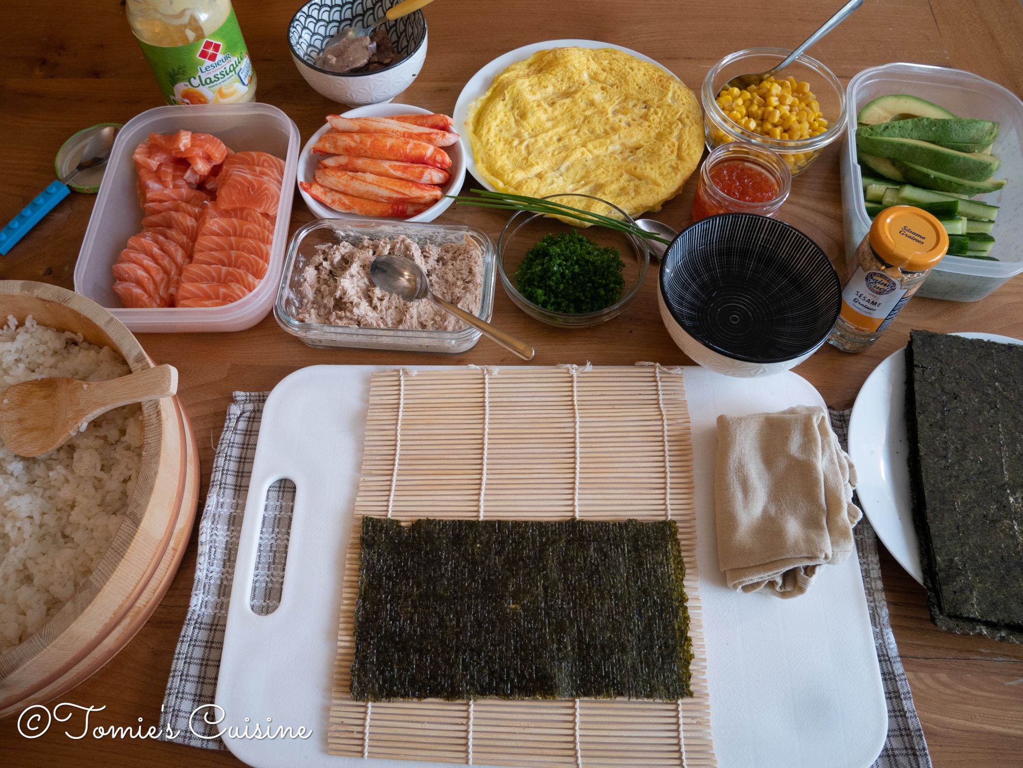 My set up to make sushi maki (roll) for today!