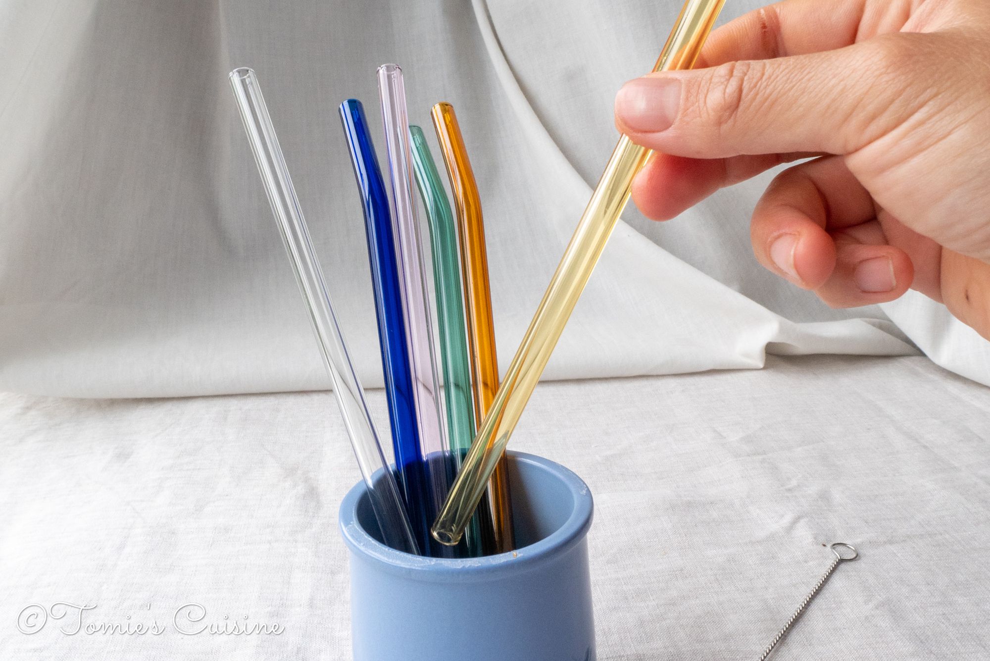 Kikkerland Clear Reusable Glass Straws